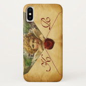ANGEL HEART WAX SIEGEL PARCHMENT Monogramm Case-Mate iPhone Hülle (Rückseite)