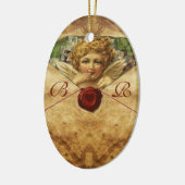 ANGEL HEART WAX SIEGEL PARCHMENT Monogramm Keramik Ornament (Links)