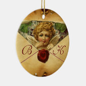 ANGEL HEART WAX SIEGEL PARCHMENT Monogramm Keramik Ornament (Rechts)