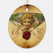 ANGEL HEART WAX SIEGEL PARCHMENT Monogramm Keramik Ornament (Links)