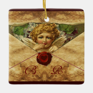 ANGEL HEART WAX SIEGEL PARCHMENT Monogramm Keramikornament