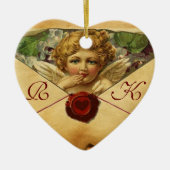 ANGEL HEART WAX SIEGEL PARCHMENT Monogramm Keramikornament (Vorne)