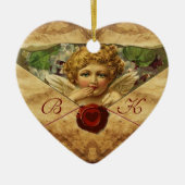 ANGEL HEART WAX SIEGEL PARCHMENT Monogramm Keramikornament (Vorne)