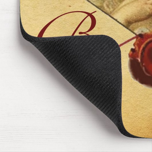 ANGEL HEART WAX SIEGEL PARCHMENT Monogramm Mousepad (Ecke)