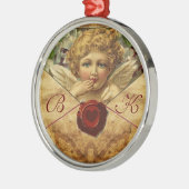 ANGEL HEART WAX SIEGEL PARCHMENT Monogramm Silbernes Ornament (Links)