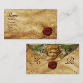 ANGEL HEART WAX SIEGEL PARCHMENT Monogramm Visitenkarte (Vorne/Hinten)
