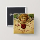 ANGEL HEART WAX SIEGEL PARCHMENT SAVE THE DATE BUTTON (Vorne & Hinten)
