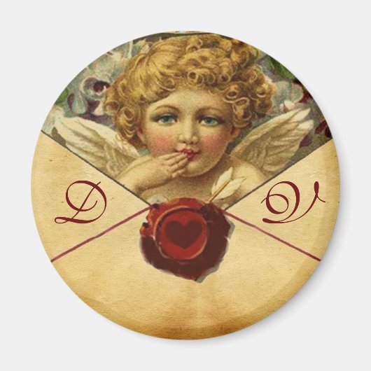 ANGEL HEART WAX SIEGEL PARCHMENT Valentine Monogra Magnet (Vorne)