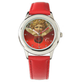 ANGEL HEART WAX SIEGEL, RED RUBY GEM MONOGRAM ARMBANDUHR