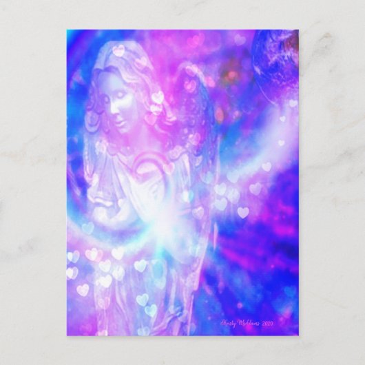 Angel Hearts Gebet Schöne Lila Wasserfarbe Postkarte (Vorderseite)