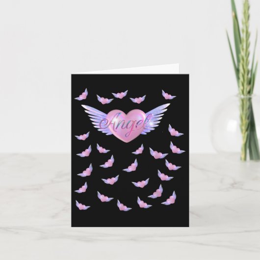 Angel Herz mit Flügeln Karte (Vorderseite)