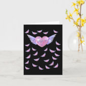 Angel Herz mit Flügeln Karte (Gelbe Blume)