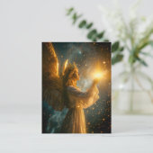 Angel Holding a Radiant Star Postkarte (Stehend Vorderseite)