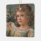 Angel Holding a Tiny Candlelit Weihnachtsbaum Keramikornament (Links)