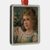 Angel Holding a Tiny Candlelit Weihnachtsbaum Ornament Aus Metall (Rechts)