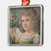 Angel Holding a Tiny Candlelit Weihnachtsbaum Ornament Aus Metall (Links)