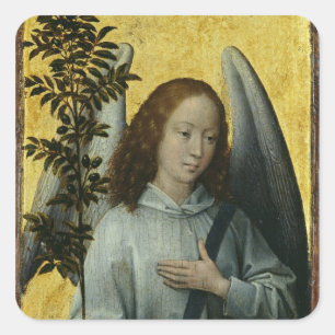Angel Holding an Olive Branch Quadratischer Aufkleber