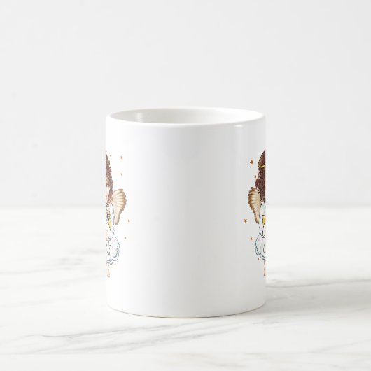 Angel Holding Cat Kaffeetasse (Mittel)