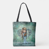Angel Holding Fawn Illustriert Art Tasche (Rückseite)