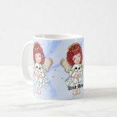 Angel Holding Hund Kaffeetasse (Vorderseite Links)