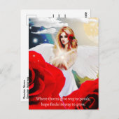 Angel Hope Rote Rose Inspiration Zitat Kunst Postkarte (Vorne/Hinten)