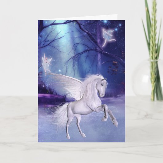 Angel Horse Fantasy Karte (Vorderseite)