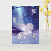Angel Horse Fantasy Karte (Gelbe Blume)