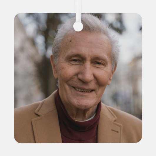 Angel im Foto des Himmlischen Nonno-Gedenkens Ornament Aus Metall (Rückseite)