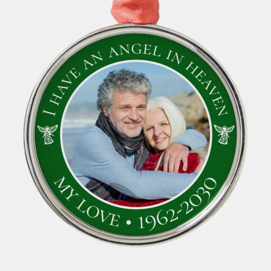 Angel im Foto "Meine Liebe im Himmel" Ornament Aus Metall (Vorne)