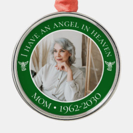 Angel im Foto zur Erinnerung an die Mama im Himmel Ornament Aus Metall