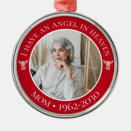 Angel im Foto zur Erinnerung an die Mama im Himmel Ornament Aus Metall