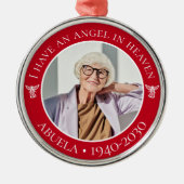Angel im Heaven Abuela Memorial Foto Ornament Aus Metall (Vorne)