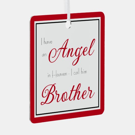 Angel im Heaven Brother Memorial Foto Ornament Aus Metall (Vorderseite Rechts)