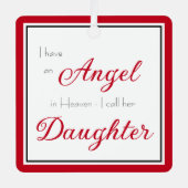 Angel im Heaven-Daughter-Foto Ornament Aus Metall (Vorderseite)
