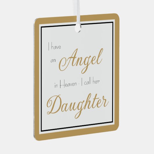 Angel im Heaven-Daughter-Foto Ornament Aus Metall (Vorderseite Rechts)
