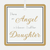 Angel im Heaven-Daughter-Foto Ornament Aus Metall (Vorderseite)