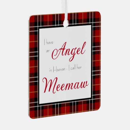 Angel im Heaven Meemaw-Foto Ornament Aus Metall (Vorderseite Rechts)