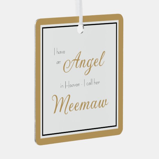 Angel im Heaven Meemaw-Foto Ornament Aus Metall (Vorderseite Rechts)