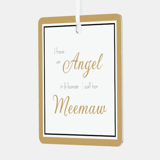 Angel im Heaven Meemaw-Foto Ornament Aus Metall (Vorderseite links)