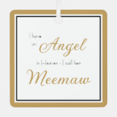 Angel im Heaven Meemaw-Foto Ornament Aus Metall (Vorderseite)