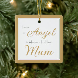 Angel im Heaven Mum Memorial Foto Keramikornament