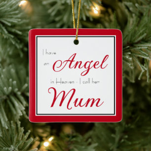 Angel im Heaven Mum Memorial Foto Keramikornament