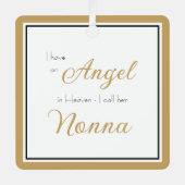 Angel im Heaven-Nonna-Foto Ornament Aus Metall (Vorderseite)