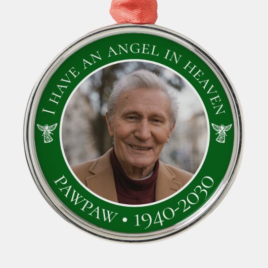 Angel im Heaven Pawpaw Memorial-Foto Ornament Aus Metall (Vorne)