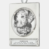 Angel im Himmel Personalisiertes Haustier Banner-Ornament Silber (Links)