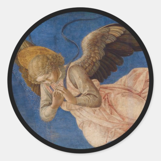 Angel im Himmel Runder Aufkleber (Vorderseite)