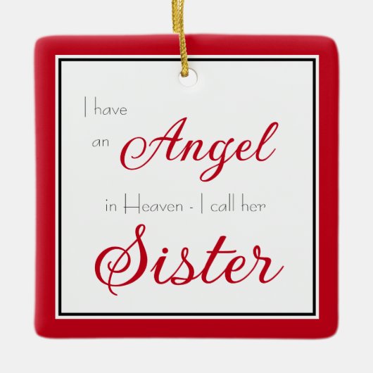 Angel im himmlischen Sister-Foto Keramikornament (Vorderseite)