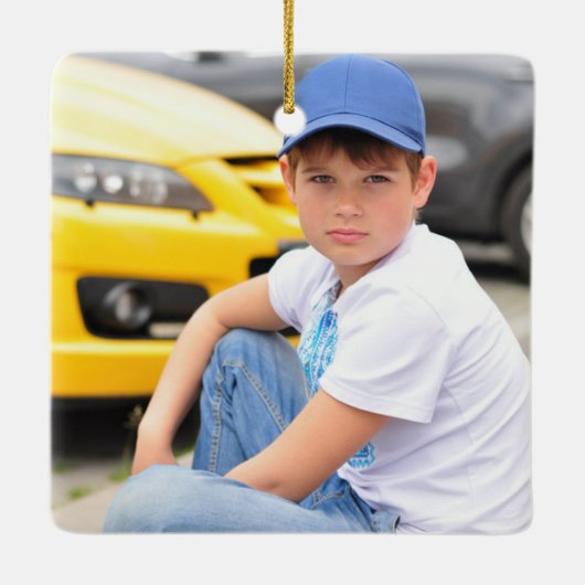 Angel im Memorial-Foto "Der Himmel - Sohn" Keramikornament (Rückseite)