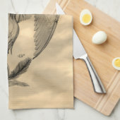 Angel im Tattoo Style Geschirrtuch (Viertel Falte)