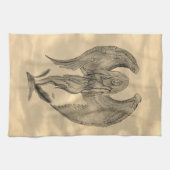 Angel im Tattoo Style Geschirrtuch (Horizontal)